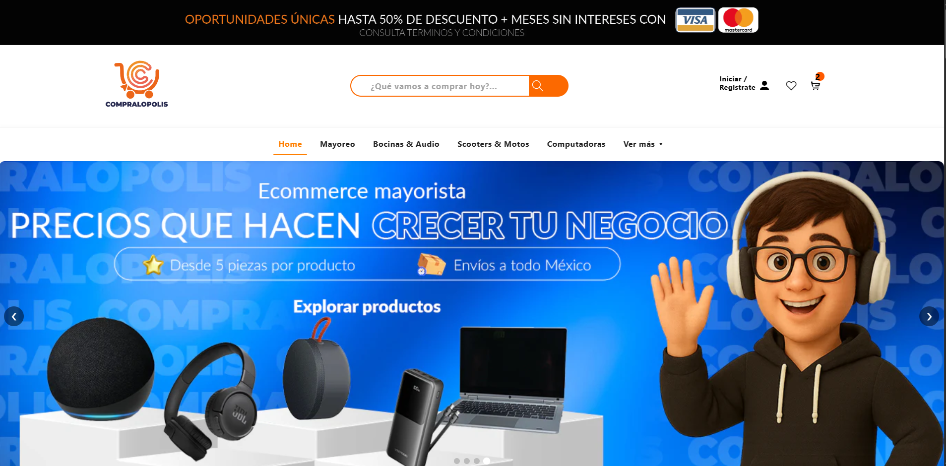 Tienda shopify Compralopolis password: 123456